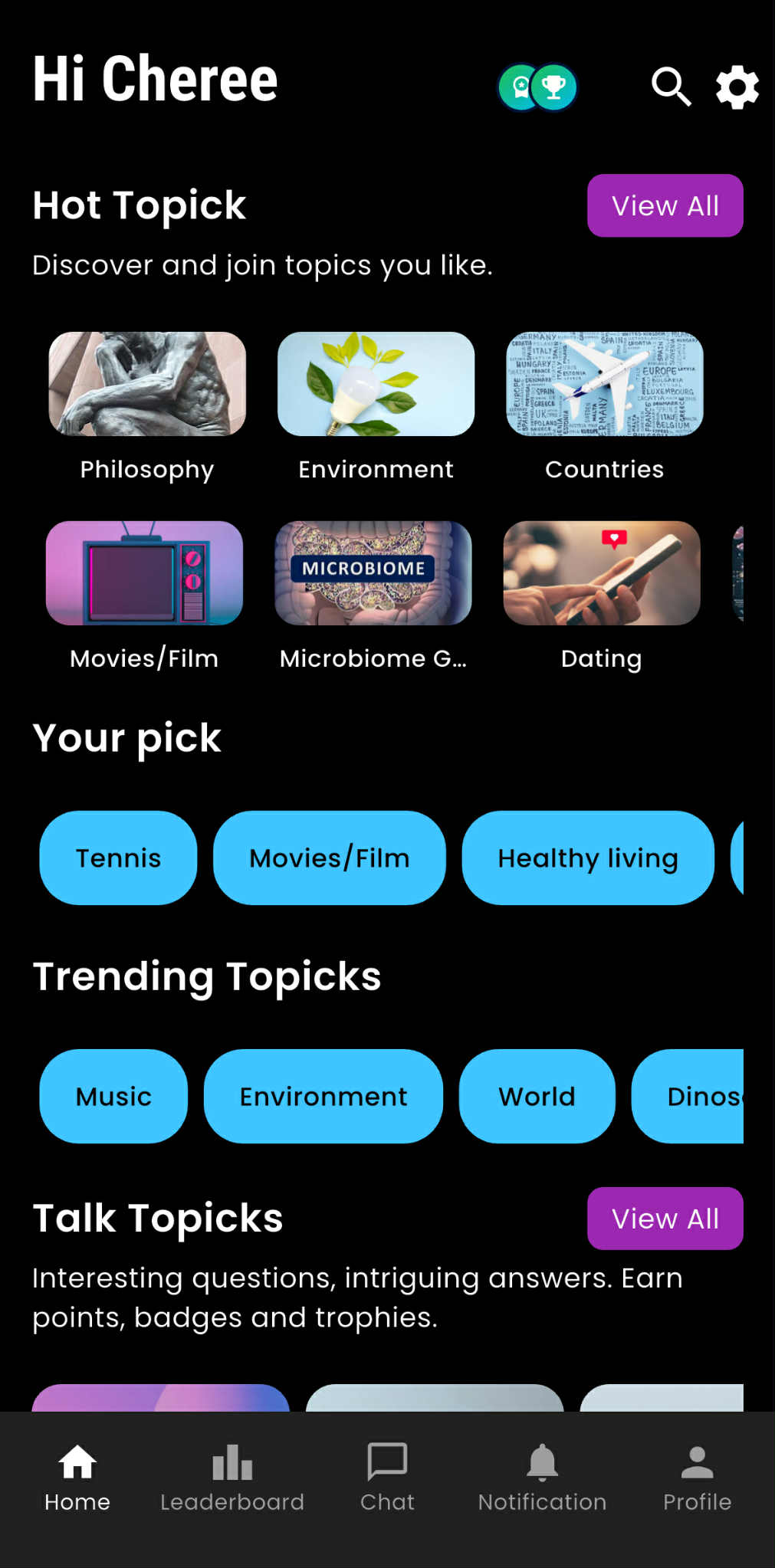Hot Topicks Home Screen