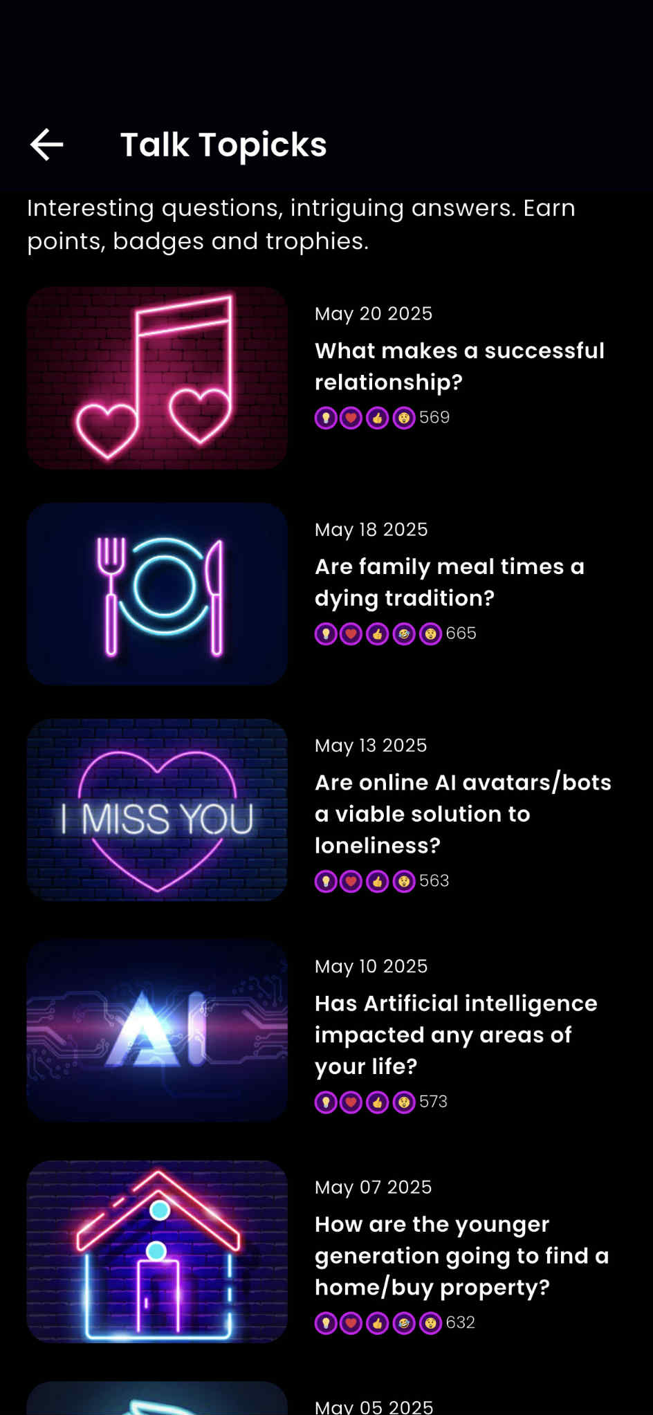 Talk Topicks App Screenshot
